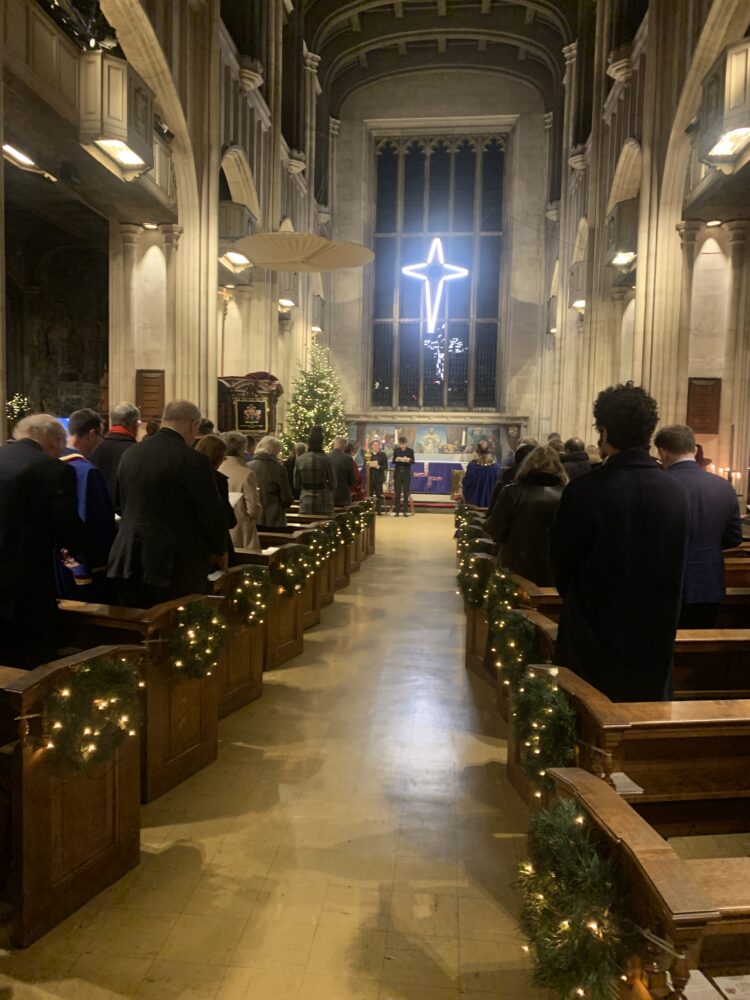 Members and guests enjoying the Carol Service