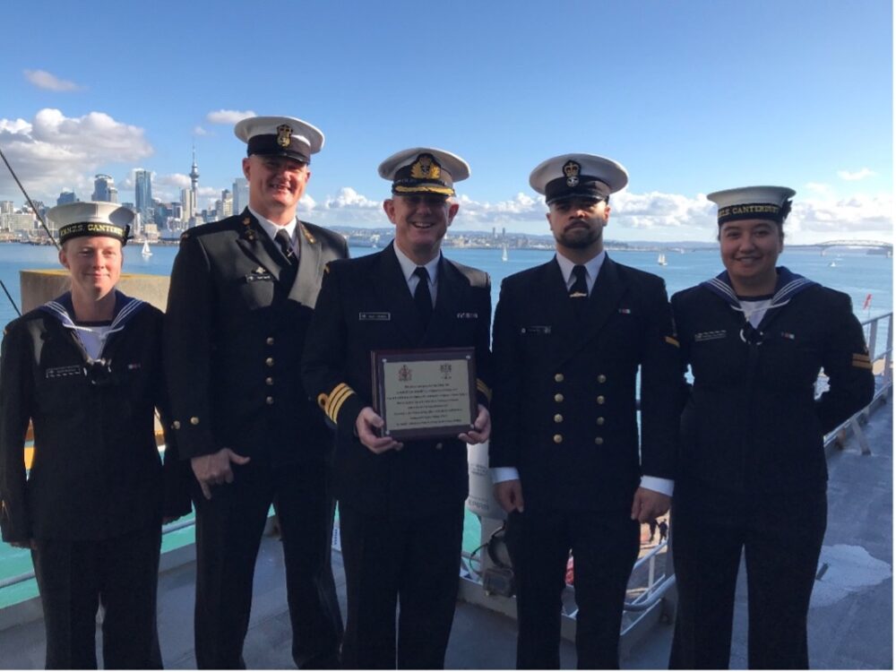 Presentation of WT HMNZS Canterbury plaque